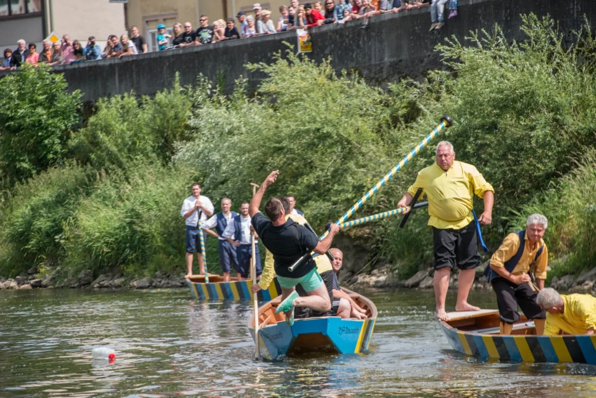 Lebendiges Brauchtum | Inselfest mit traditionellem Fischerstechen lädt am Wochenende auf die Riedinsel Donauwörth