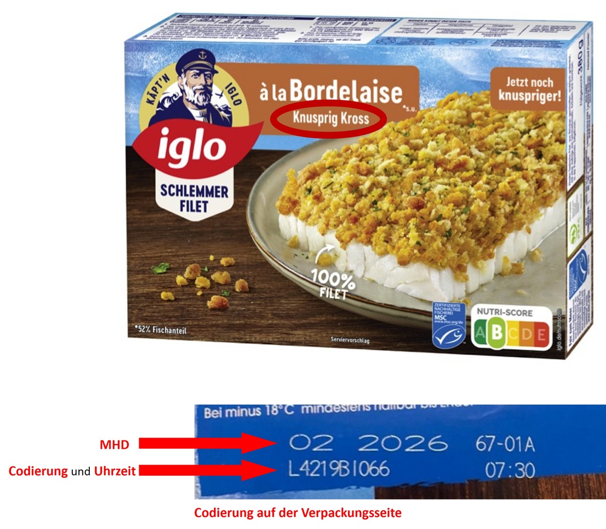 Rückruf von iglo Schlemmerfilet “Knusprig Kross”