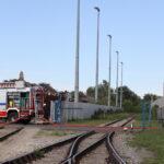Augsburg: Feuer auf Schrottplatz an der Derchinger Straße