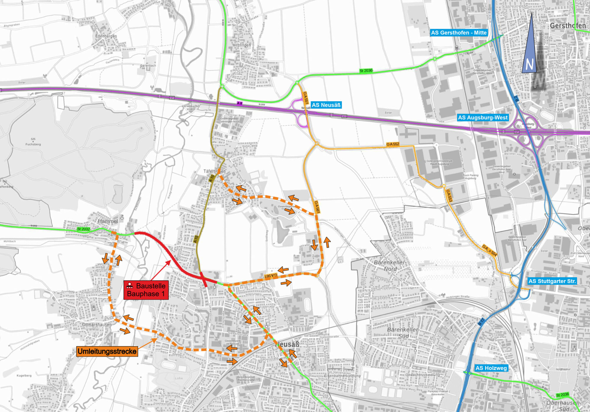 Großbaustelle In Neusäß | Fahrbahnsanierung Auf Der Staatsstraße 2032 Startet Im Juni