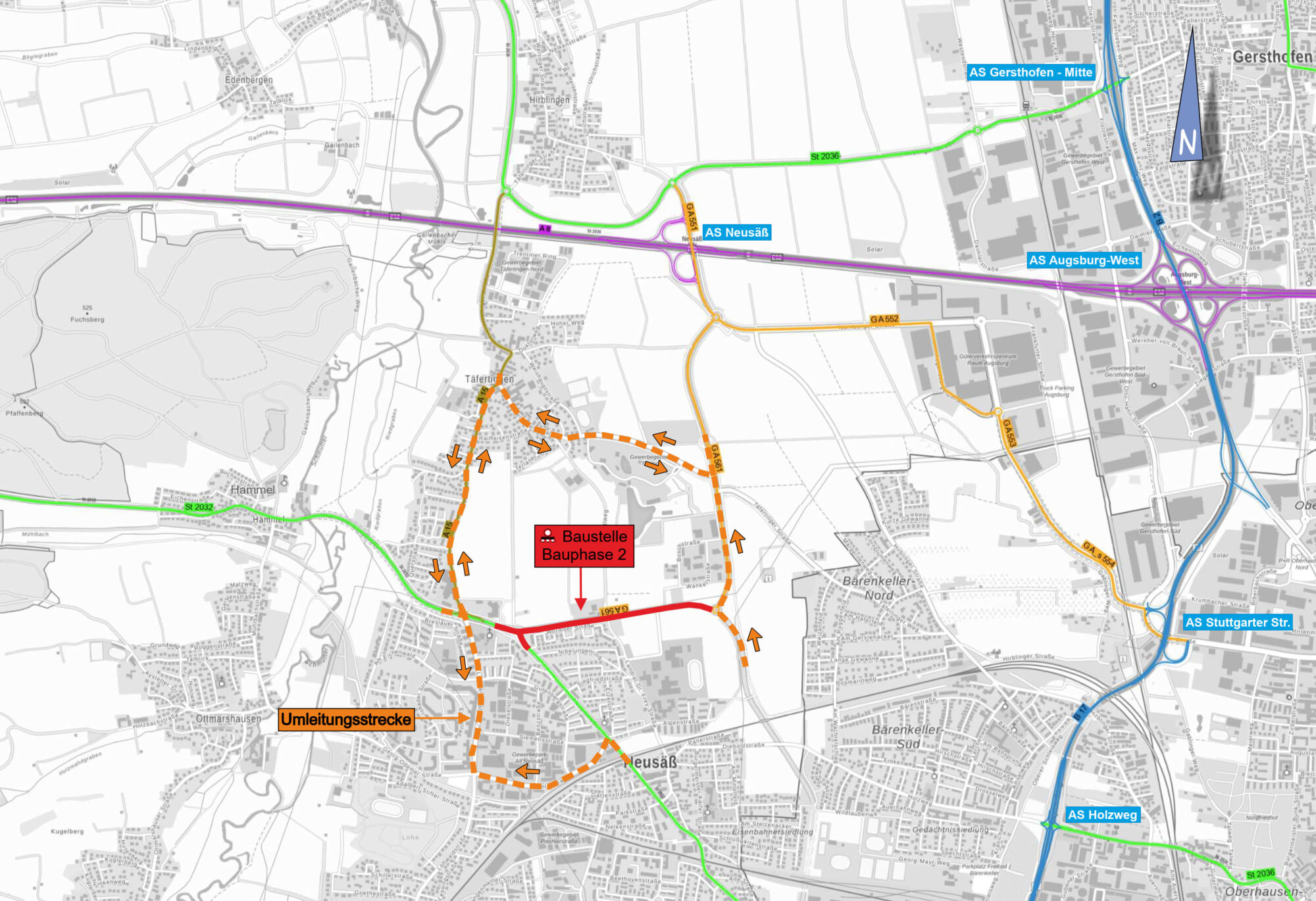Großbaustelle In Neusäß | Fahrbahnsanierung Auf Der Staatsstraße 2032 Startet Im Juni