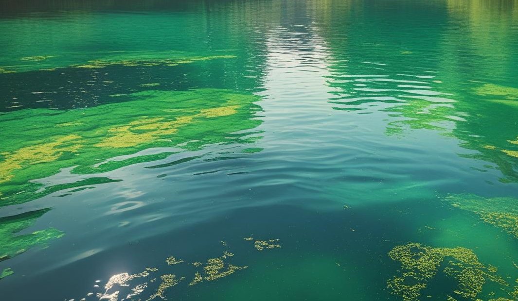 Badesee mit Blaualgen