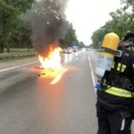 Motorrad in Flammen: Schwerer Unfall auf der A95 bei Forstenried