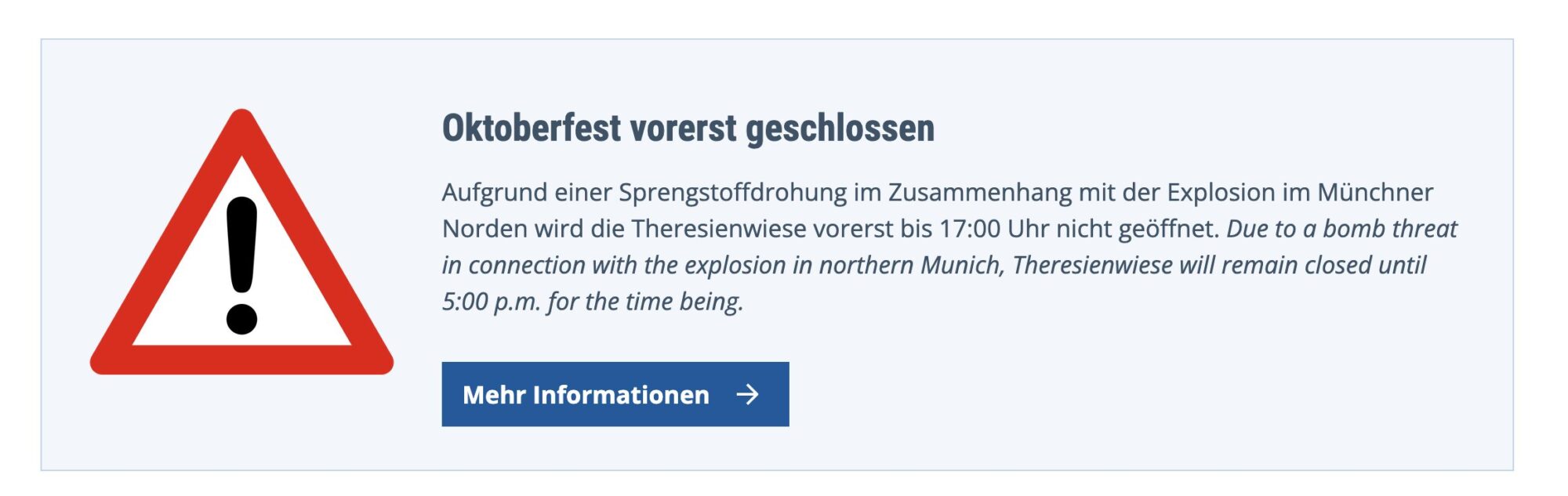 Nach Großeinsatz Und Bombendrohung In München: Oktoberfest Bleibt Vorerst Geschlossen