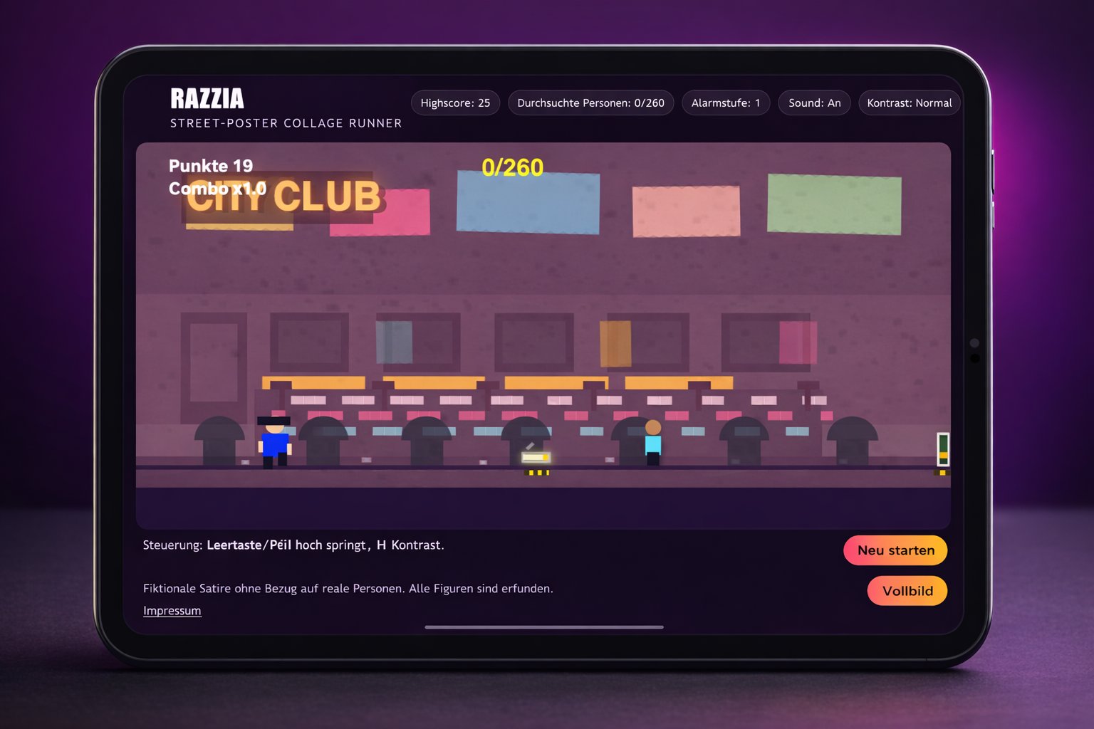Nach Groß-Razzia in City Club Augsburg | Satirisches Online-Spiel “RazziA” greift Ereignisse auf