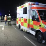 Schwerer Verkehrsunfall zwischen Rettungswagen und Pkw bei Steppach