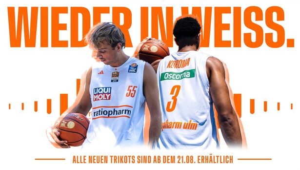 Neue Trikots – Ratiopharm Ulm  bringt Weiß zurück aufs heimische Parkett