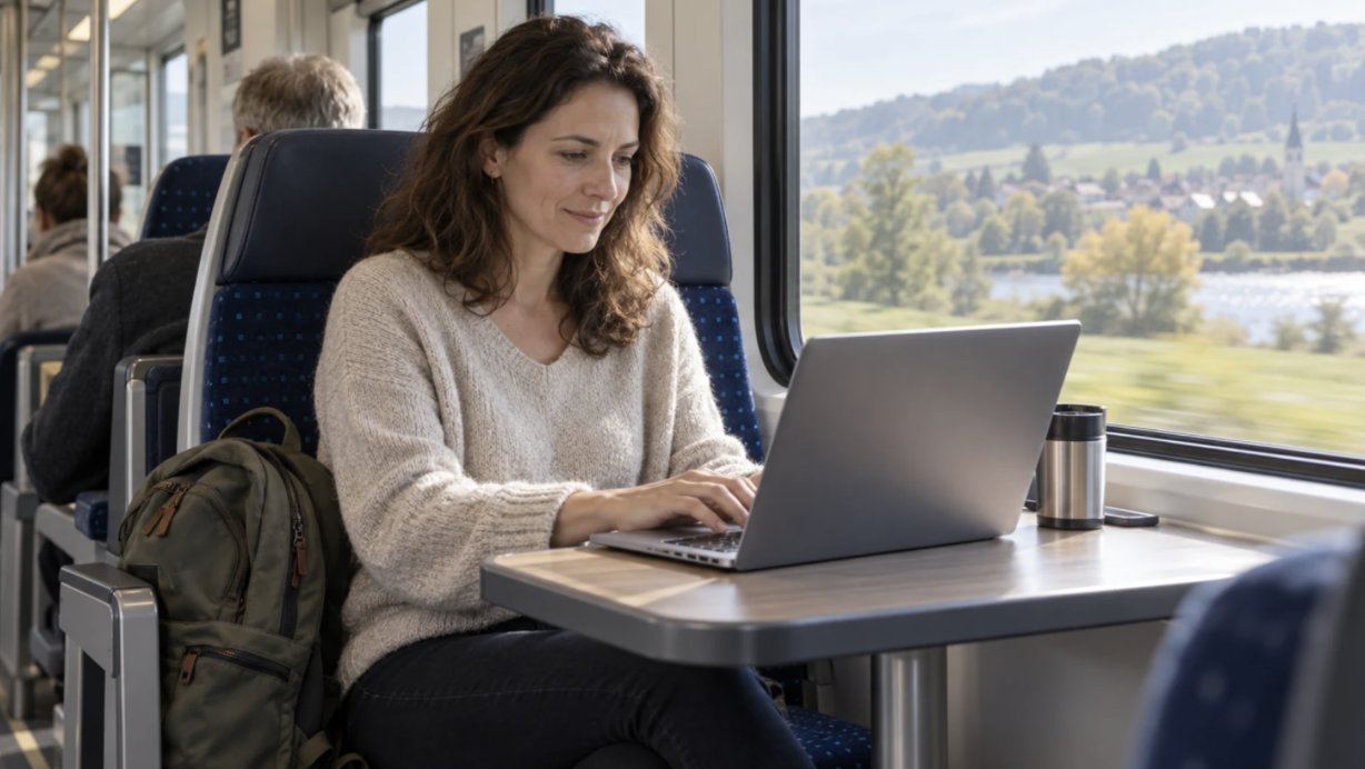 Arbeiten im Zug: So bereitest du deinen Laptop auf eine Pendelfahrt vor