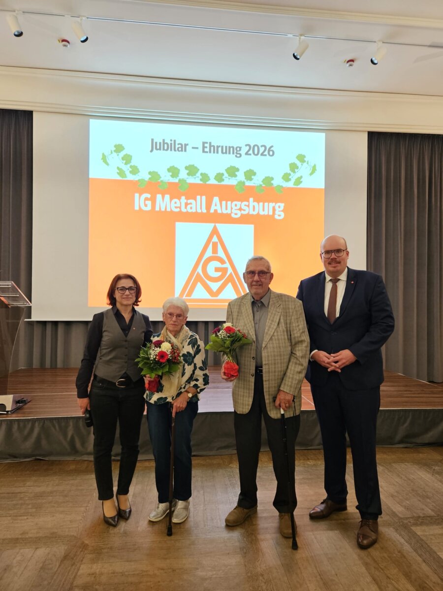 IG Metall Augsburg ehrt Jubilare für 24.035 Jahre Mitgliedschaft