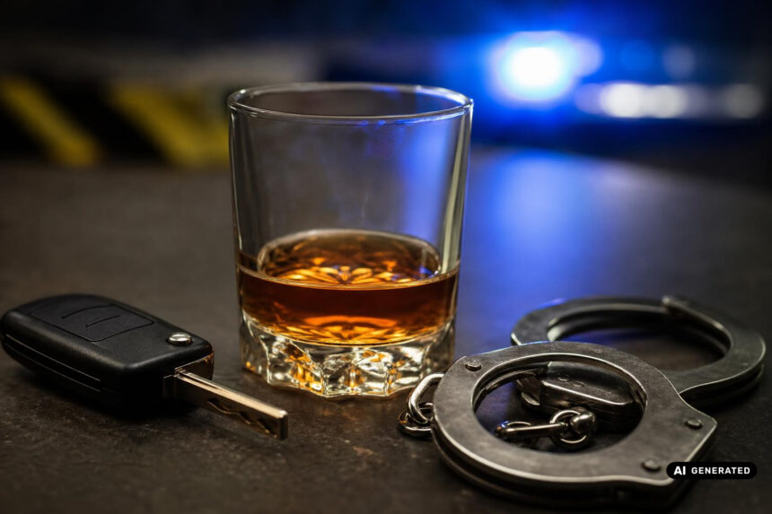 KI-generiertes Symbolbild zum Thema Friedberg: Polizei misst 1,64 Promille bei Autofahrer