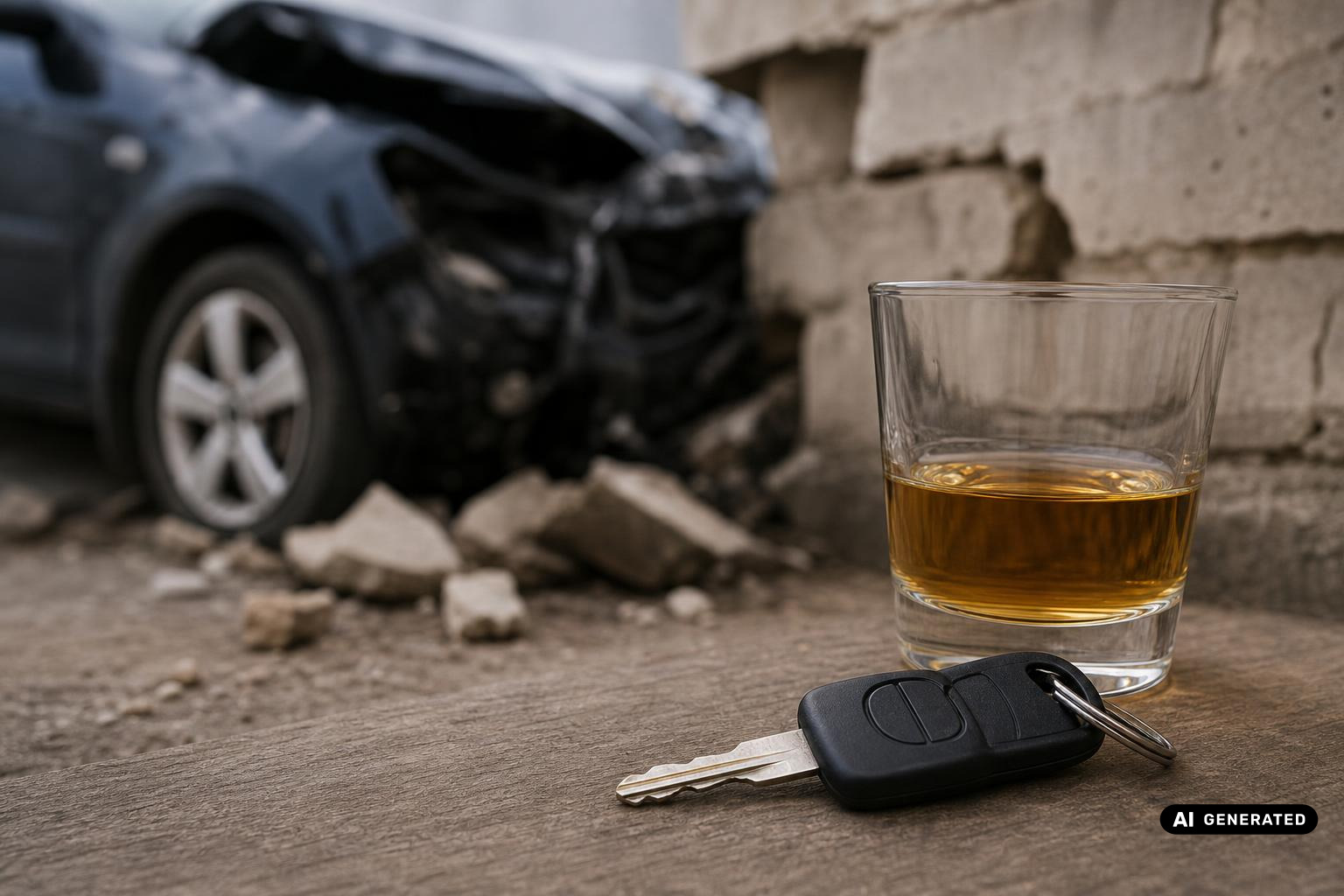 Königsbrunn: Autofahrer mit über zwei Promille prallt gegen Mauer